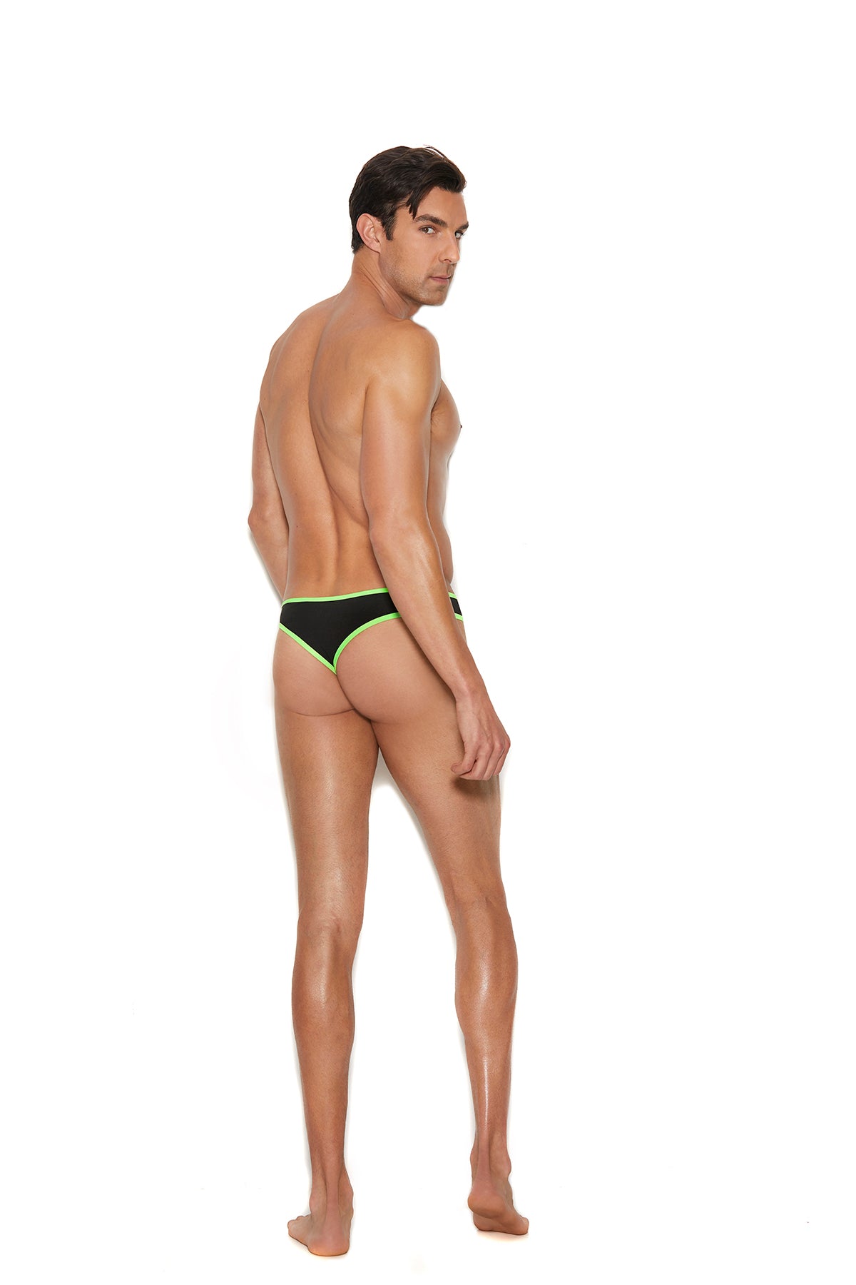 Men's Thong With Neon Green Trim