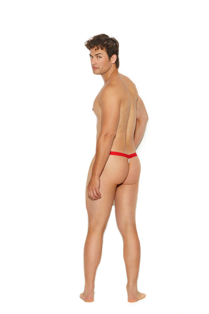 Mens Striped Mesh G-string Pou