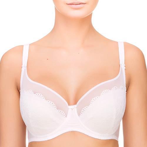 Lace Overlay Full Figure Bra Lauma Vivian White-4